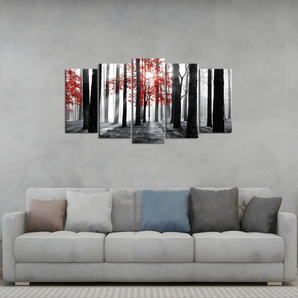 Sunset Horizon Canvas Artwork Five Panel Decor