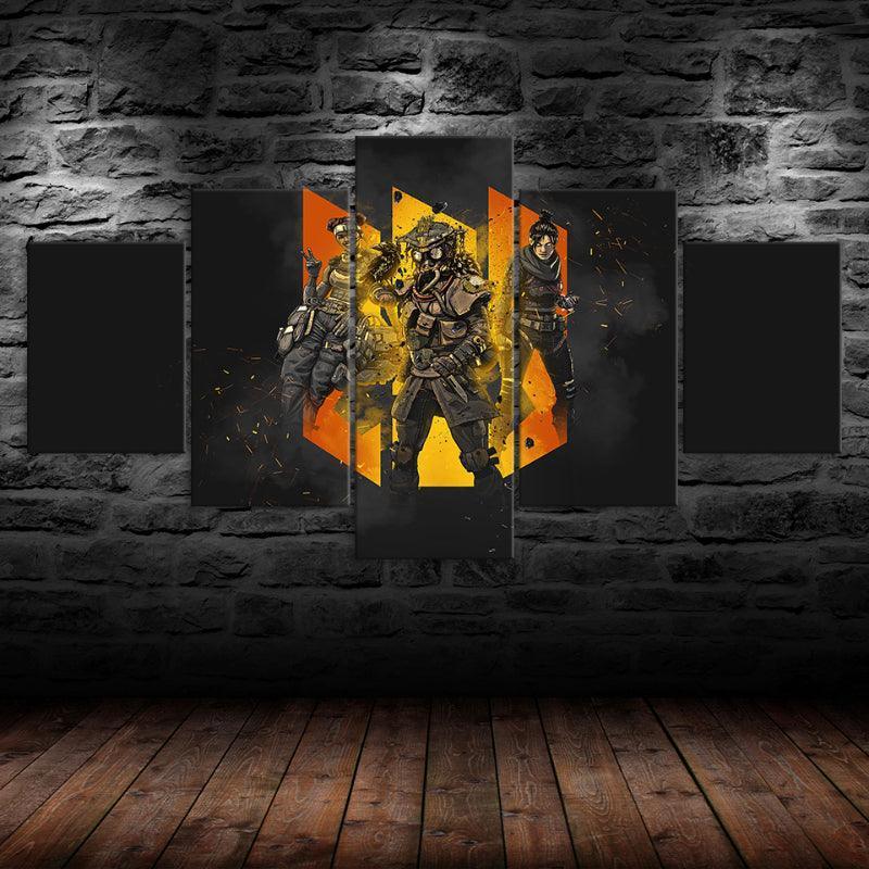 Apex Legends 5 Piece Matt Black 3D Panel Canvas Wall Art Frame-Original Frame