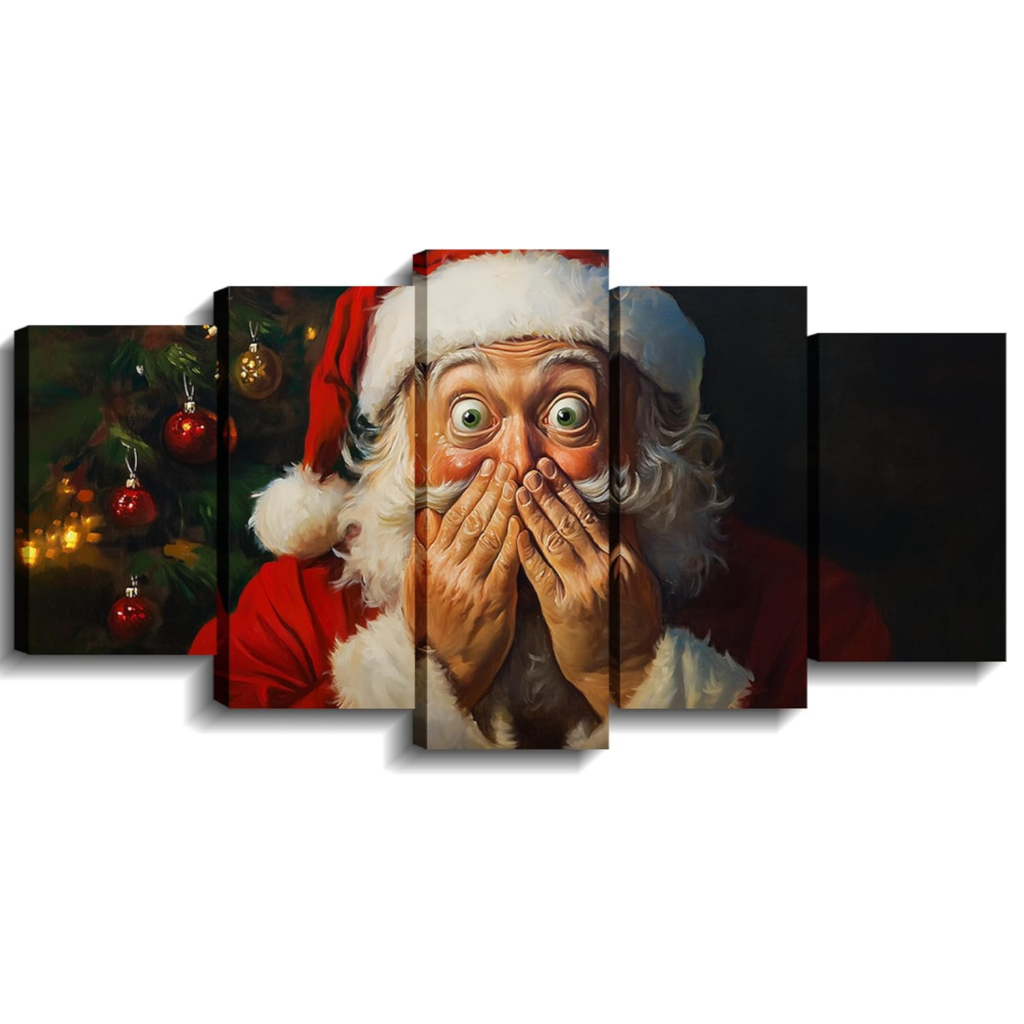 Christmas Wall Art 5 Piece Christmas Tree Winter Wonderland Picture Canvas Print