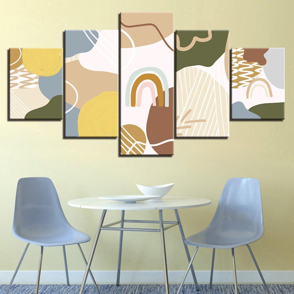The Abstract Rainbow 5 Piece HD Multi Panel Canvas Wall Art Frame-Original Frame
