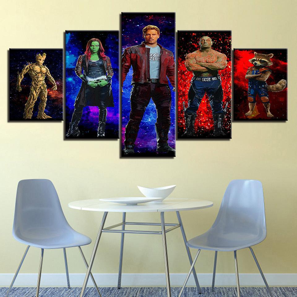 The Guardians Of The Galaxy Collection 5 Piece HD Multi Panel Canvas Wall Art Frame-Original Frame