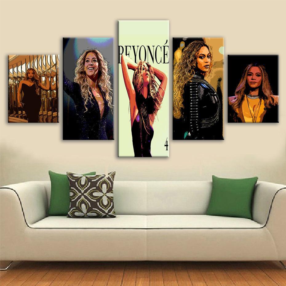 Beyonce 5 Piece HD Multi Panel Canvas Wall Art Frame-Original Frame