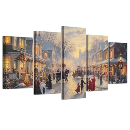 Christmas Canvas Wall Art 5 Pieces Winter Scene Wall Decor
