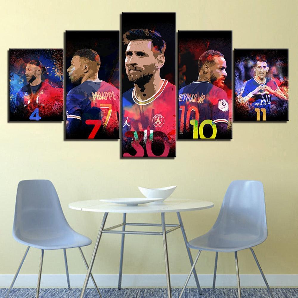Paris Saint-Germain 5 Piece HD Multi Panel Canvas Wall Art Frame-Original Frame