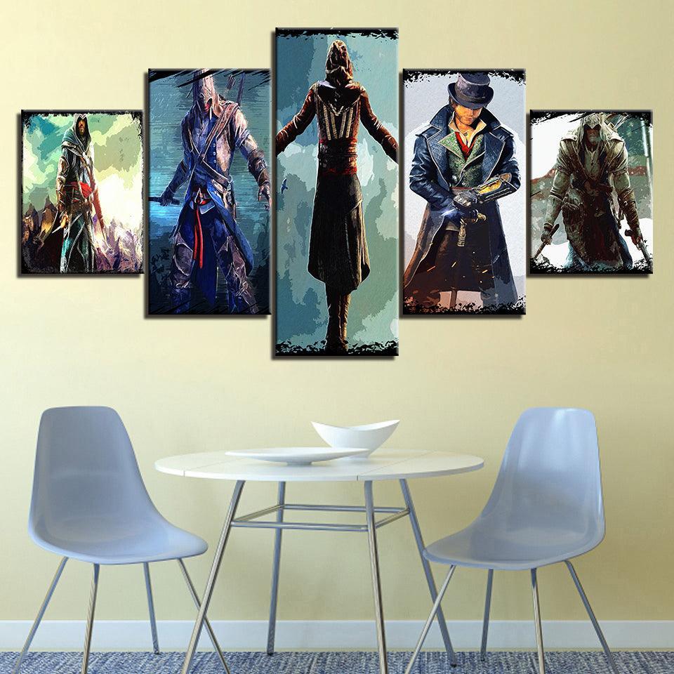 The Magical Punch Team 5 Piece HD Multi Panel Canvas Wall Art Frame-Original Frame