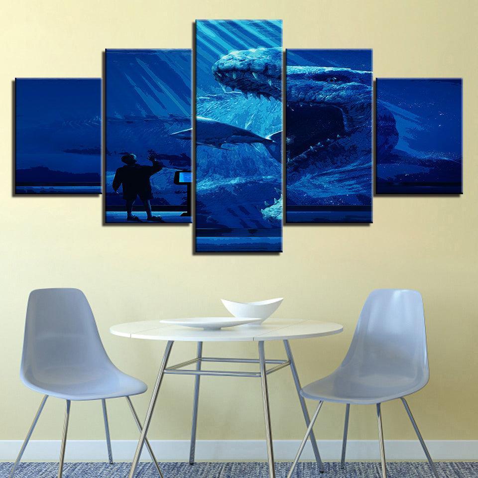 The Animal Of The Ocean 5 Piece HD Multi Panel Canvas Wall Art Frame-Original Frame
