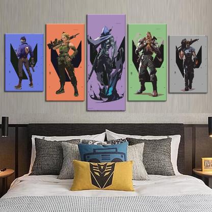 Valorant 5 Piece HD Multi Panel Canvas Wall Art Frame-Original Frame