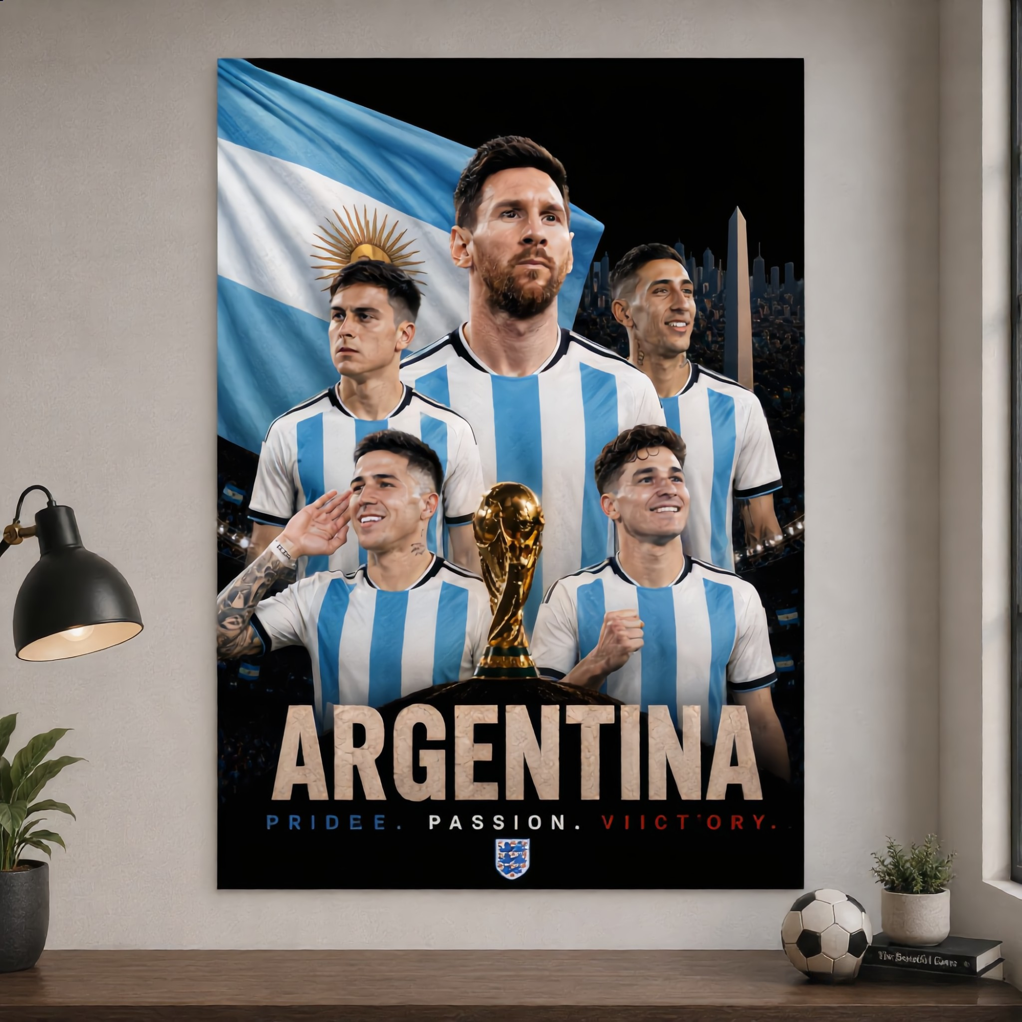 World Cup 2026 Argentina Football Team Poster And Wall Frame