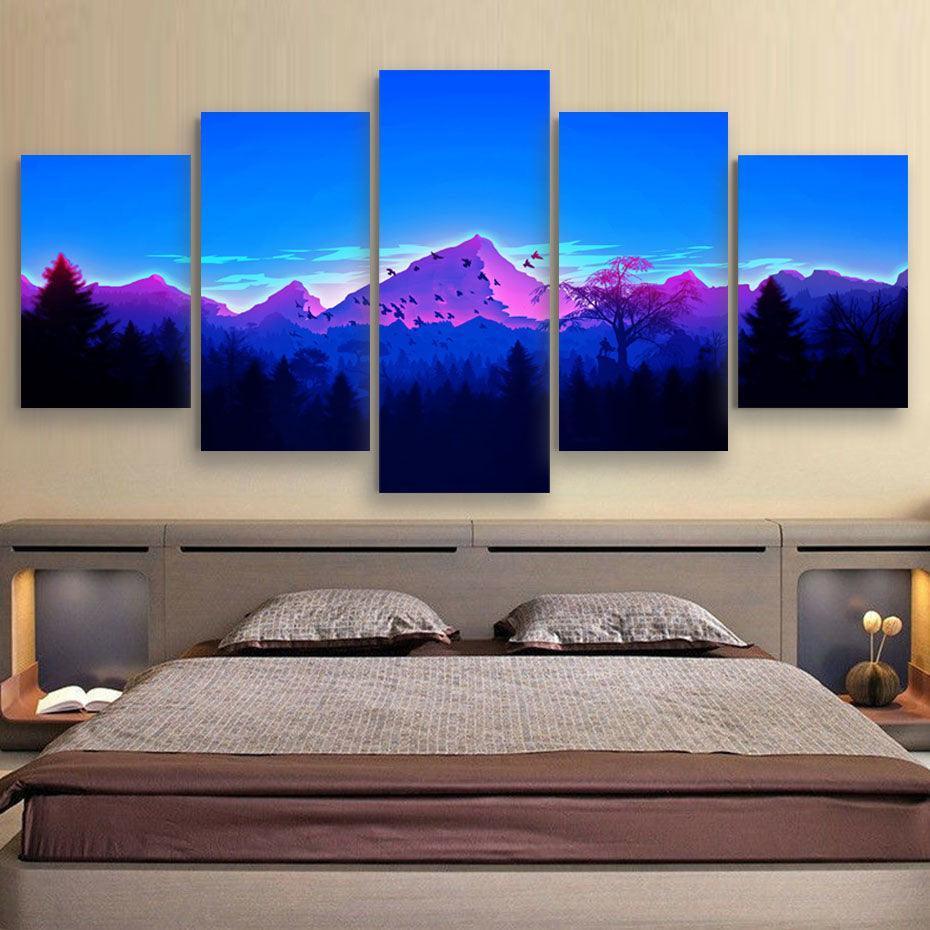 Forest In Pandora 5 Piece HD Multi Panel Canvas Wall Art Frame-Original Frame