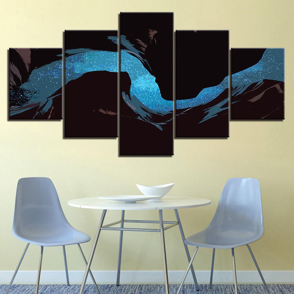 The Abstract River Collection 5 Piece HD Multi Panel Canvas Wall Art Frame-Original Frame