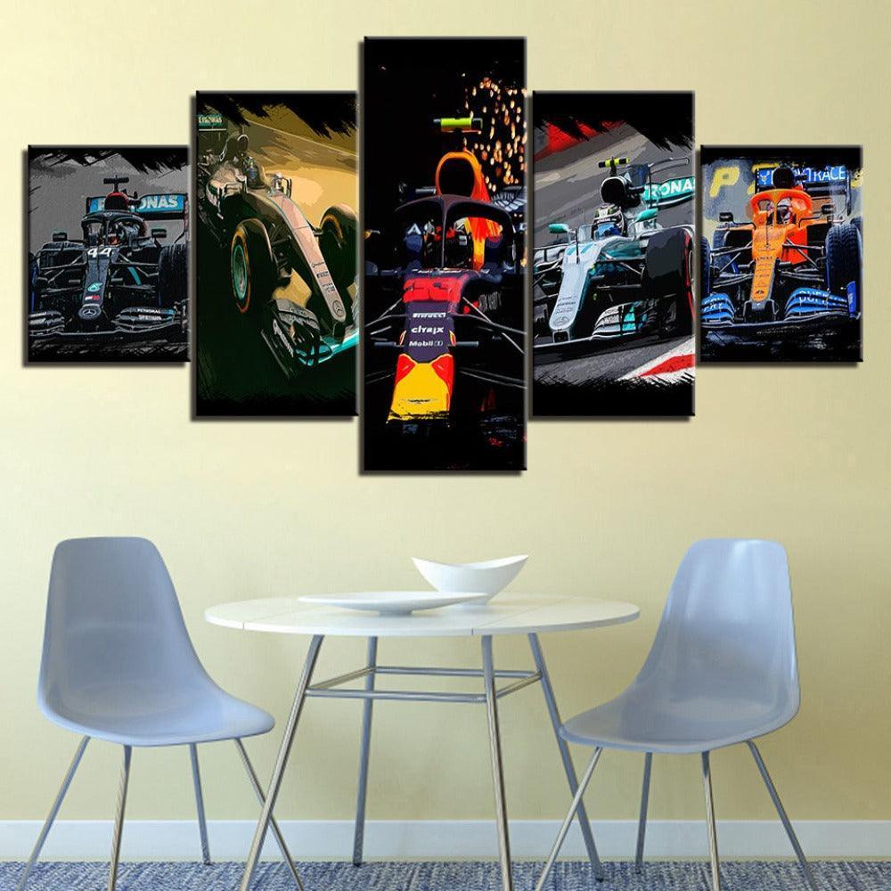The Sports Cars Collection 5 Piece HD Multi Panel Canvas Wall Art Frame-Original Frame