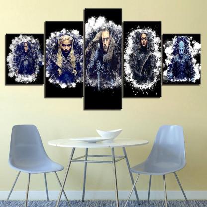 Game Of Throne GOT 5 Piece HD Multi Panel Canvas Wall Art Frame-Original Frame