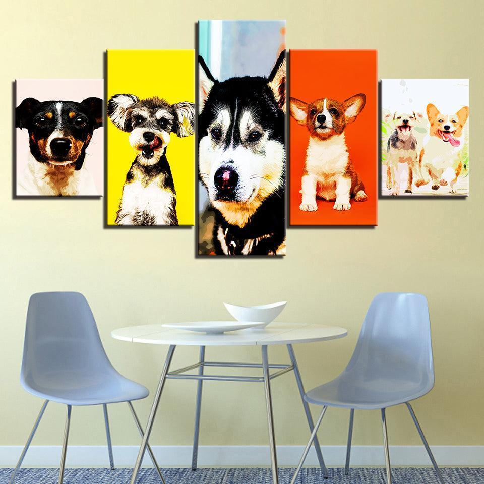 Our Best Friends Collection 5 Piece HD Multi Panel Canvas Wall Art Frame-Original Frame