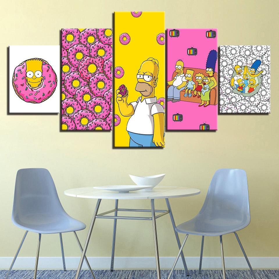 The Simpsons 5 Piece HD Multi Panel Canvas Wall Art Frame-Original Frame