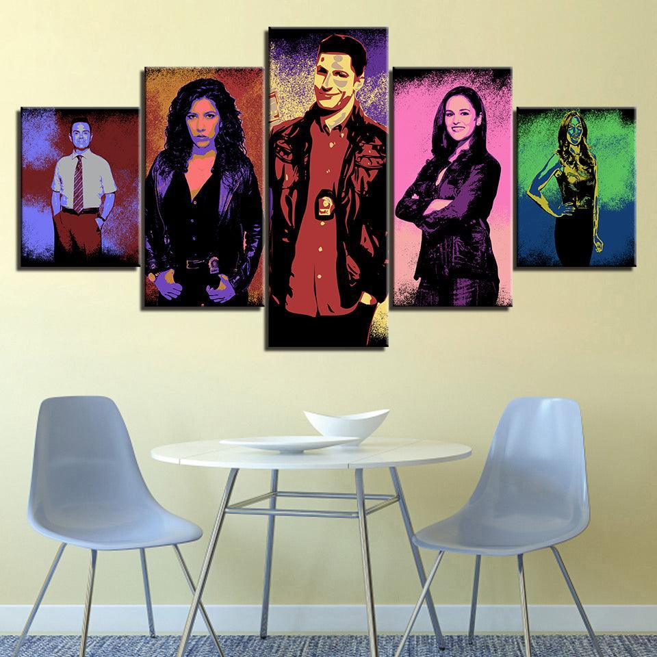 Brooklyn Nine-nine 5 Piece HD Multi Panel Canvas Wall Art Frame-Original Frame