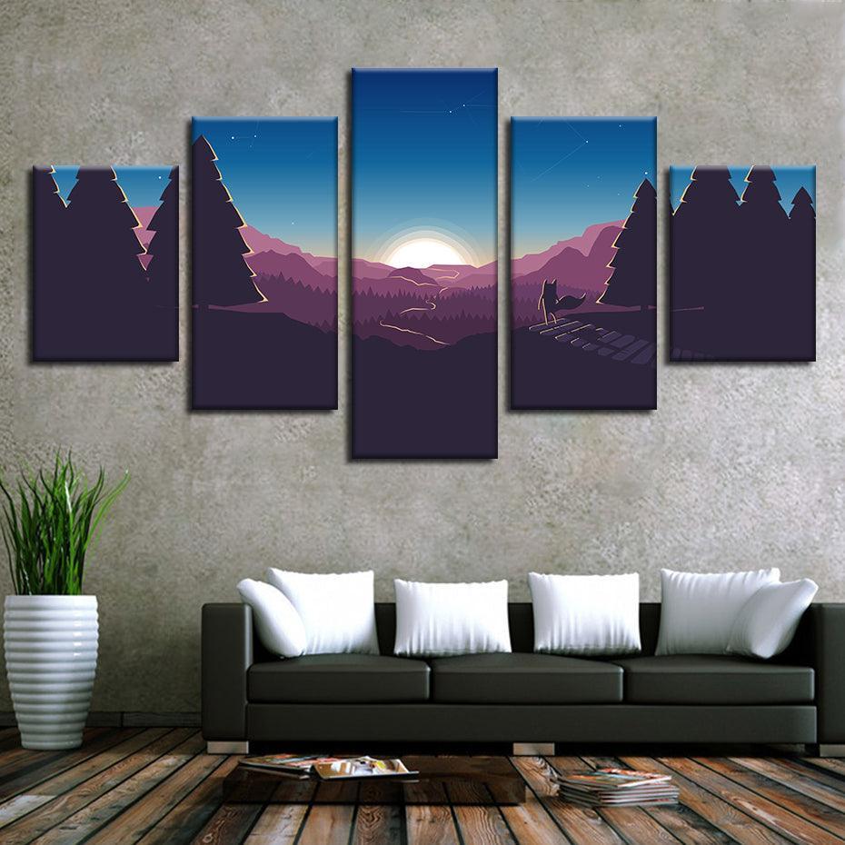 Standing In A Forest 5 Piece HD Multi Panel Canvas Wall Art Frame-Original Frame