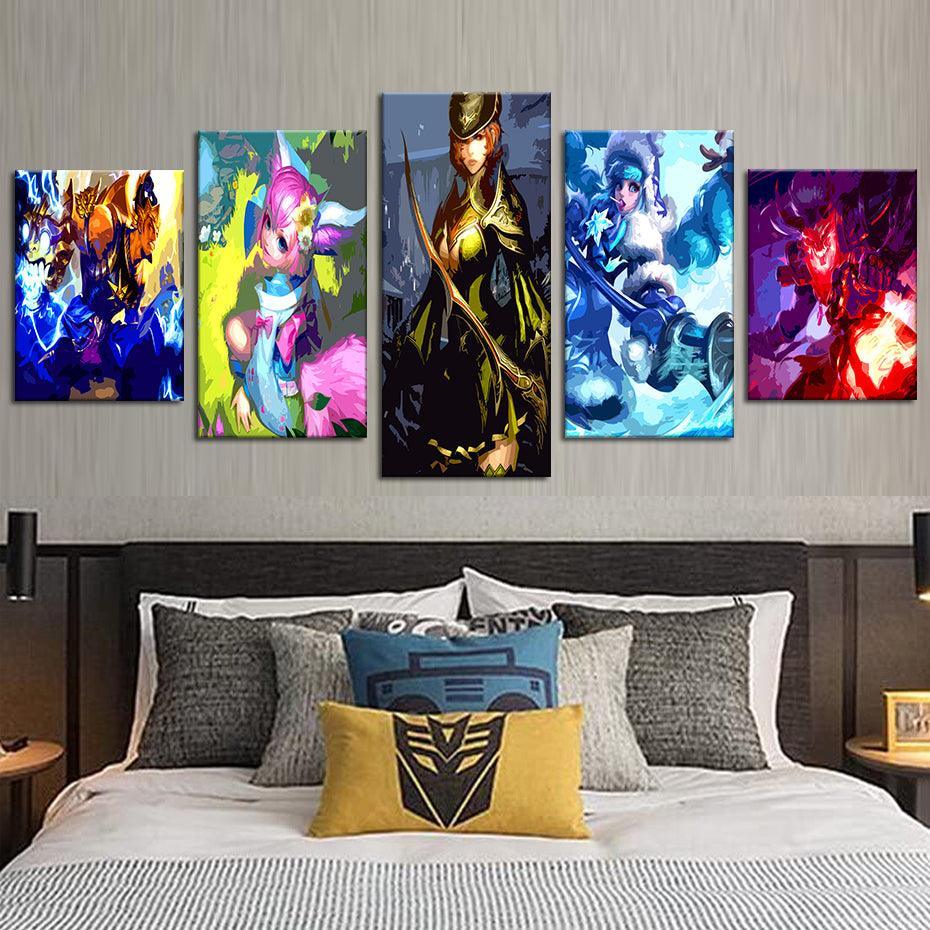 Mobile Legends 5 Piece HD Multi Panel Canvas Wall Art Frame-Original Frame