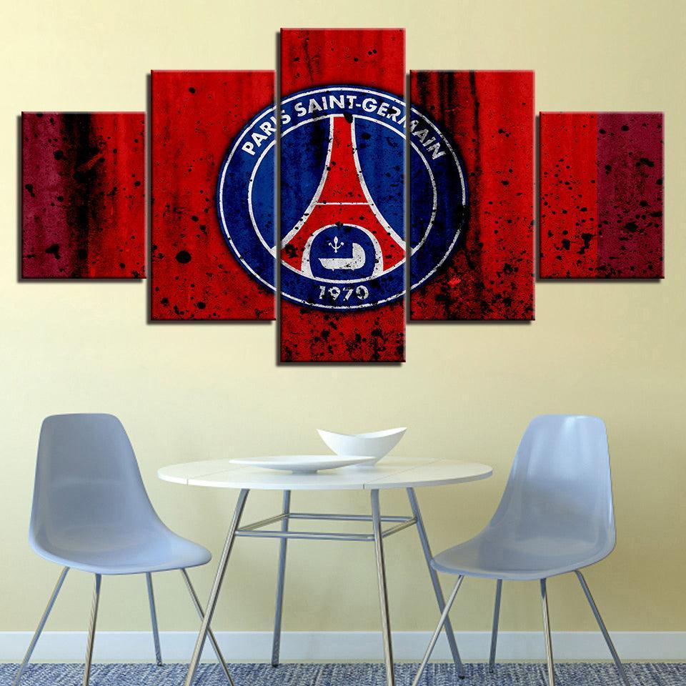 Paris Saint-Germain 5 Piece HD Multi Panel Canvas Wall Art Frame-Original Frame