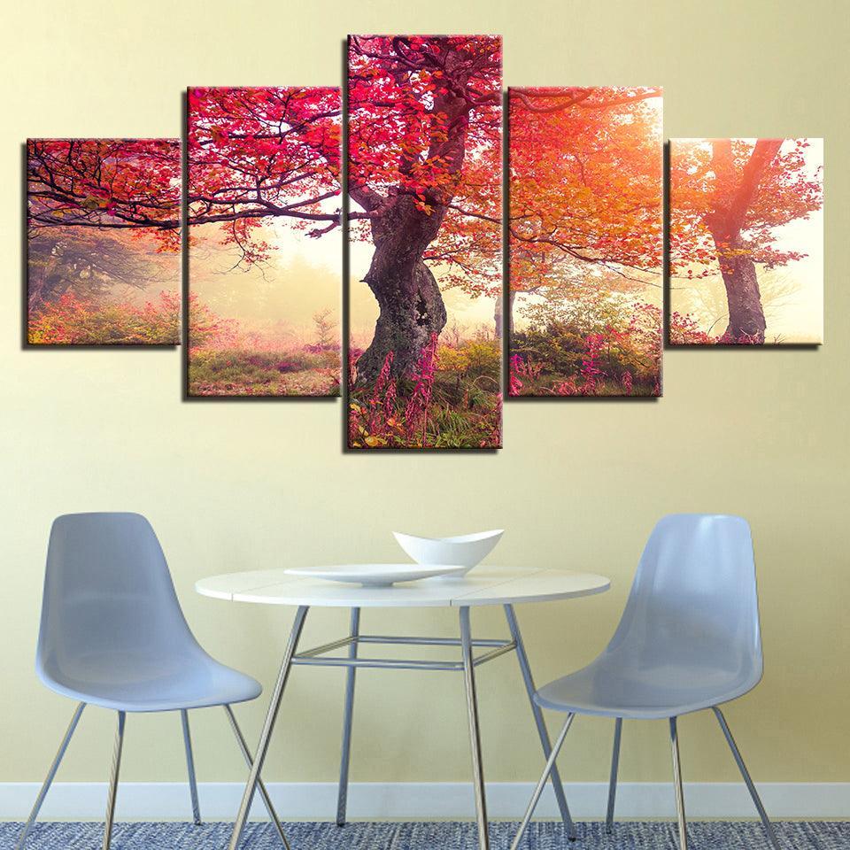 Autumn Season HD Multi Panel Canvas Wall Art-Original Frame