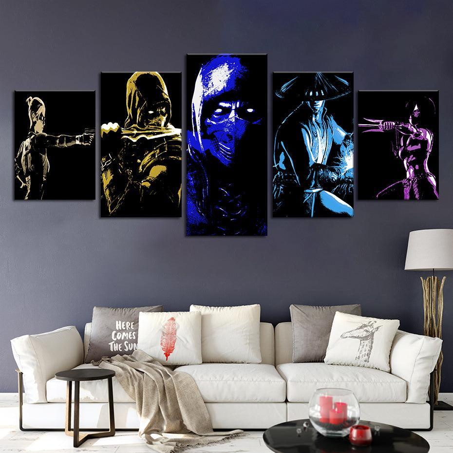 Mortal Kombat 5 Piece HD Multi Panel Canvas Wall Art Frame-Original Frame