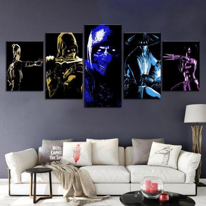 Mortal Kombat 5 Piece HD Multi Panel Canvas Wall Art Frame-Original Frame