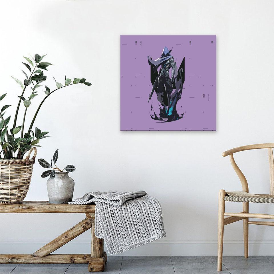 Purple Fortnite Cartoon 1 Piece HD Multi Panel Canvas Wall Art-Original Frame