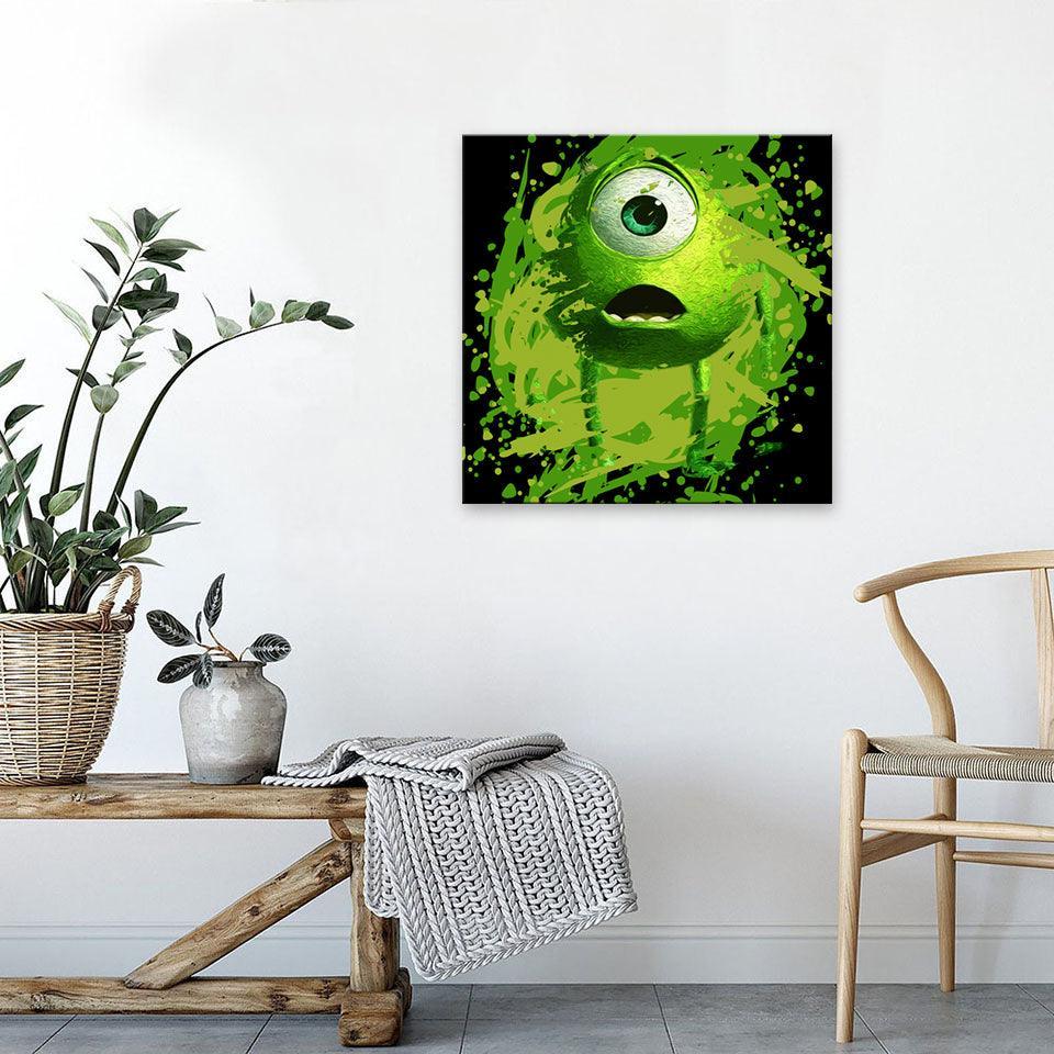 Mike Wazowski Monsters Inc 1 Piece HD Multi Panel Canvas Wall Art Frame-Original Frame