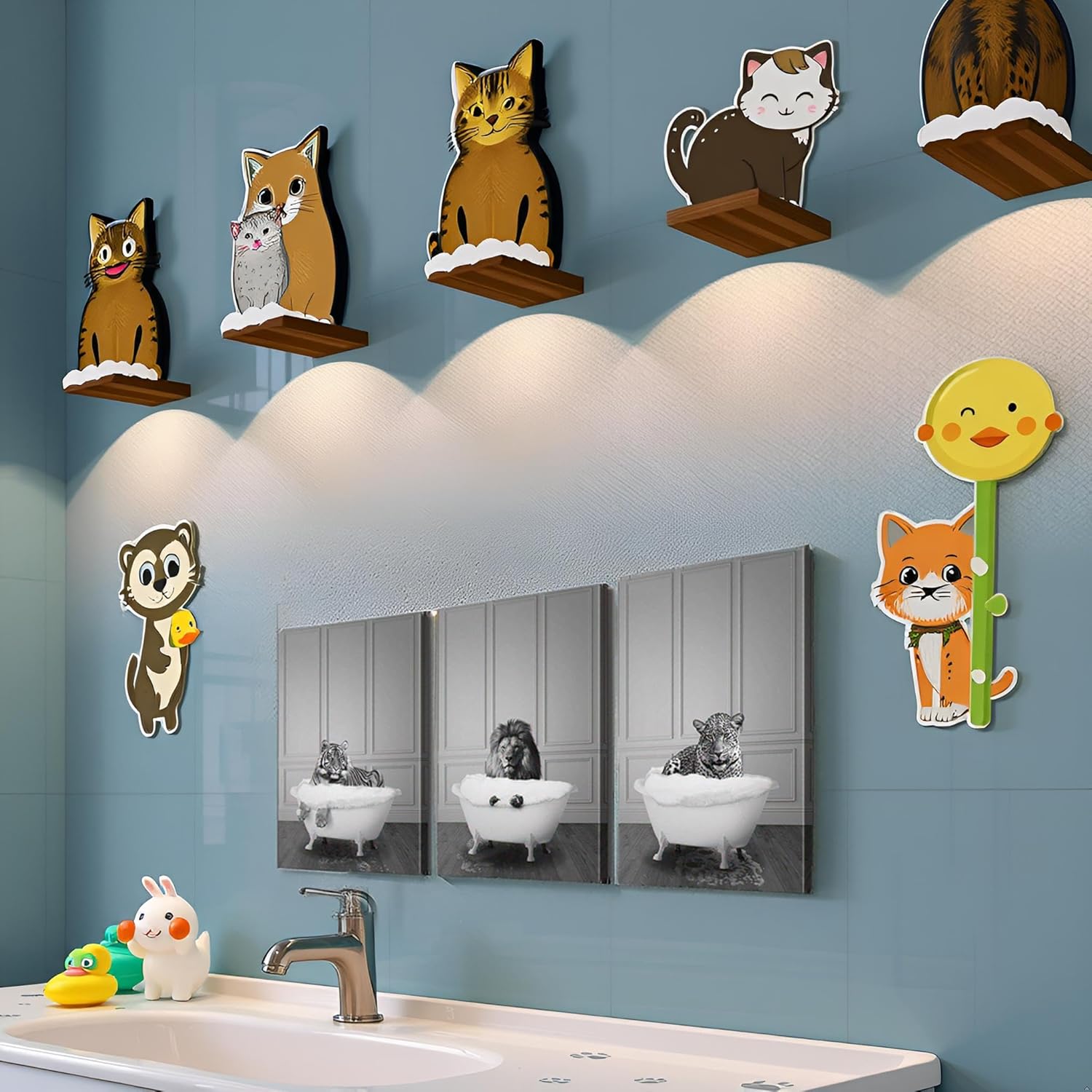 Funny Animal 3 Piece Canvas Wall Art