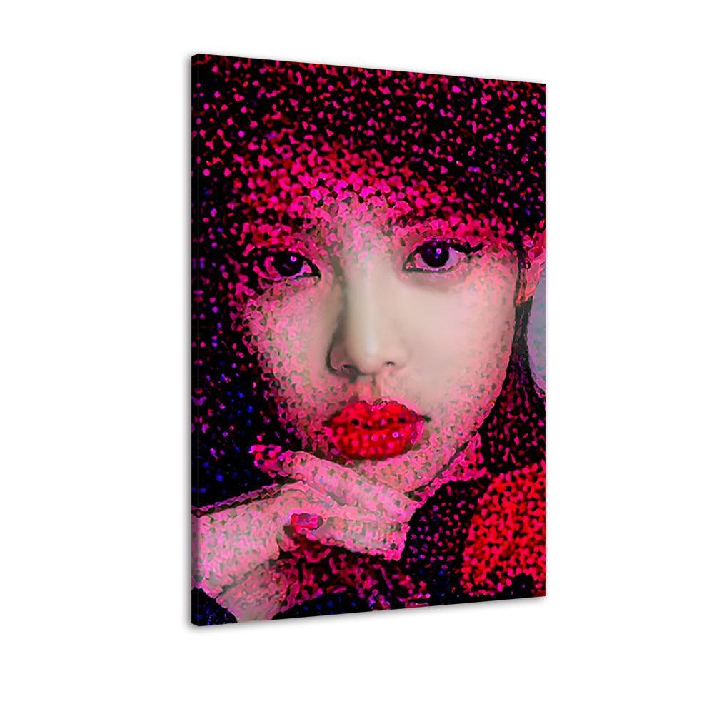 Red Woman 1 Piece HD Multi Panel Canvas Wall Art Frame-Original Frame