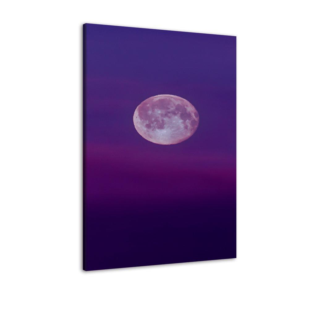 The Purple Full Moon 1 Piece HD Multi Panel Canvas Wall Art Frame-Original Frame