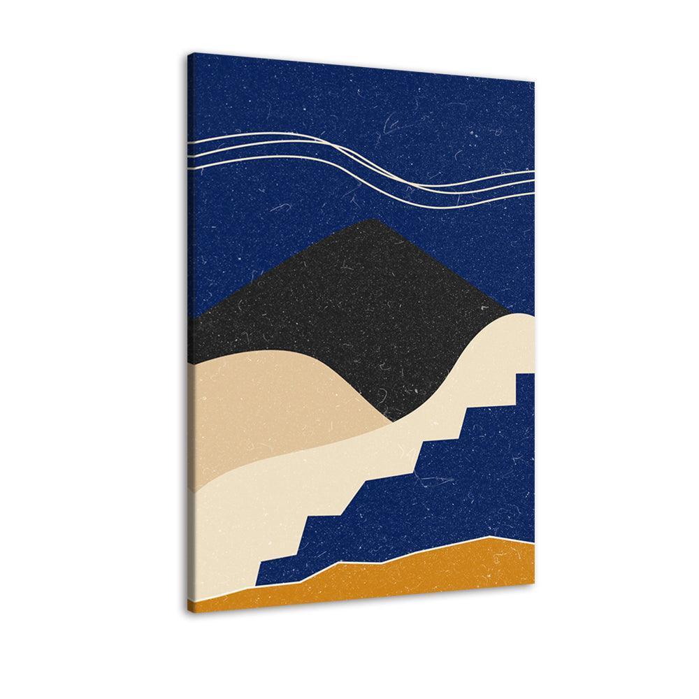 The Abstract Black Mountains 1 Piece HD Multi Panel Canvas Wall Art Frame-Original Frame