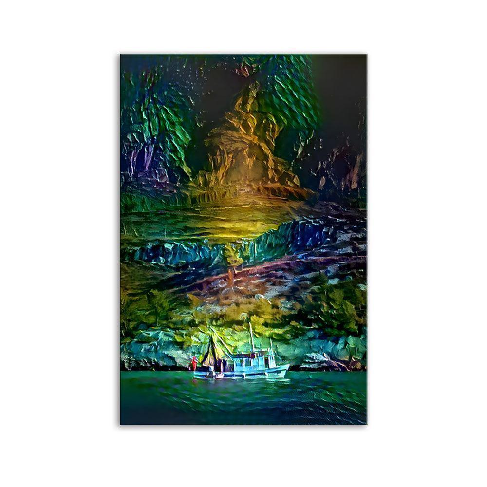 The Abstract Painted Mountains 1 Piece HD Multi Panel Canvas Wall Art Frame-Original Frame