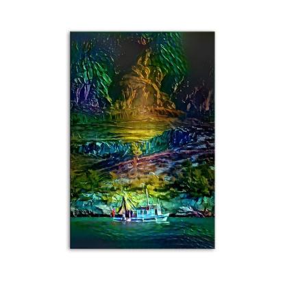 The Abstract Painted Mountains 1 Piece HD Multi Panel Canvas Wall Art Frame-Original Frame
