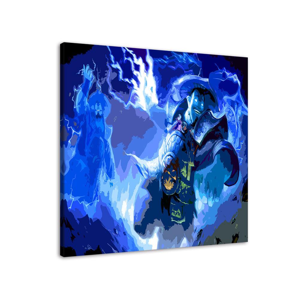 Blue Japanese Warrior 1 Piece HD Multi Panel Canvas Wall Art Frame-Original Frame
