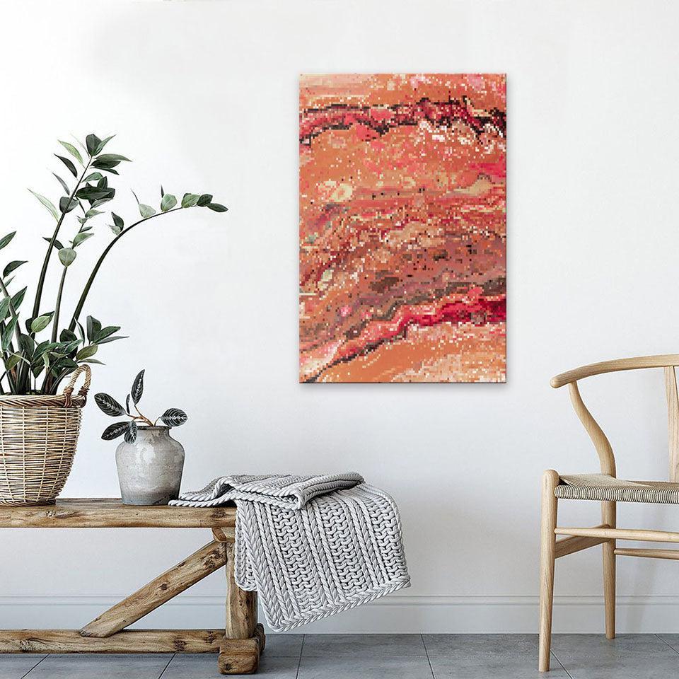 Abstract Dark Pink Portrait 1 Piece HD Multi Panel Canvas Wall Art Frame-Original Frame