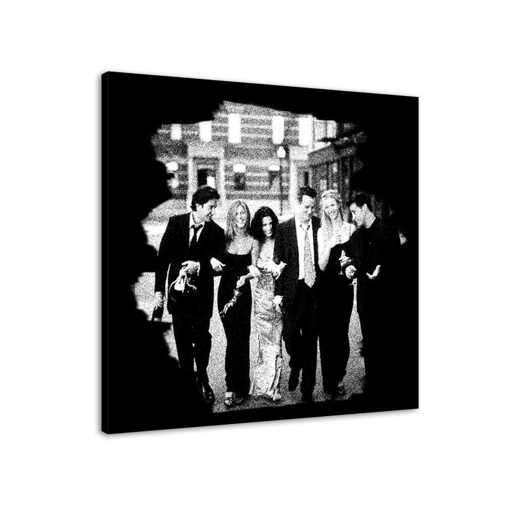 Friends Black And White 1 Piece HD Multi Panel Canvas Wall Art Frame-Original Frame