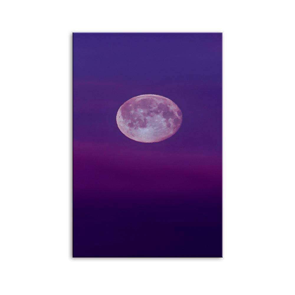 The Purple Full Moon 1 Piece HD Multi Panel Canvas Wall Art Frame-Original Frame