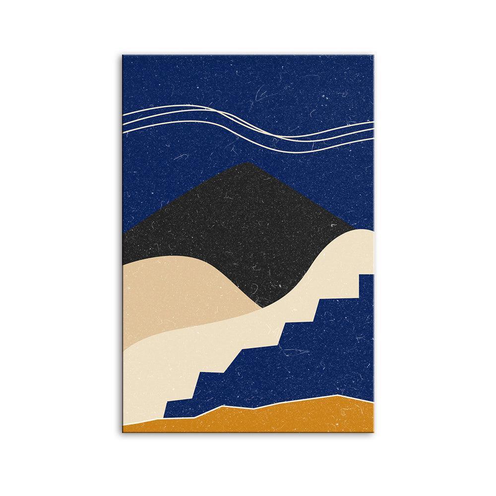 The Abstract Black Mountains 1 Piece HD Multi Panel Canvas Wall Art Frame-Original Frame