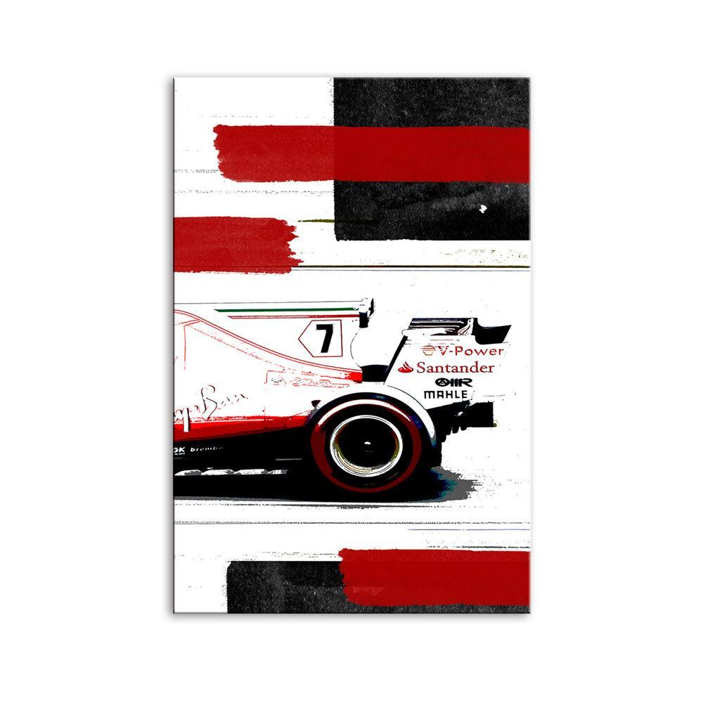 The Santander Racing Car 1 Piece HD Multi Panel Canvas Wall Art Frame-Original Frame