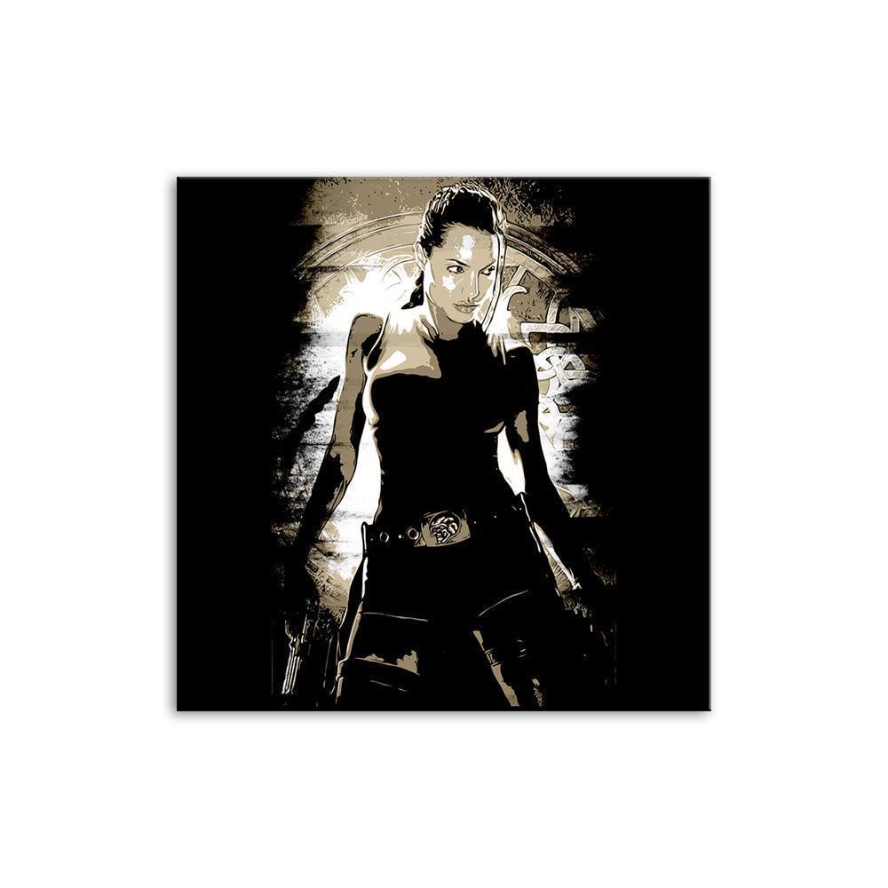 Black & Brown Angelina Jolie 1 Piece HD Multi Panel Canvas Wall Art Frame-Original Frame