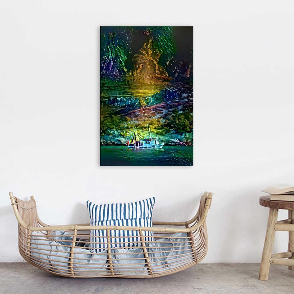 The Abstract Painted Mountains 1 Piece HD Multi Panel Canvas Wall Art Frame-Original Frame