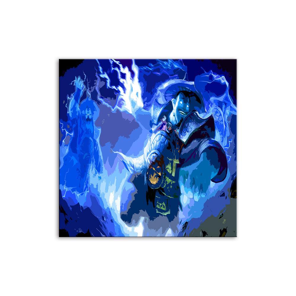 Blue Japanese Warrior 1 Piece HD Multi Panel Canvas Wall Art Frame-Original Frame