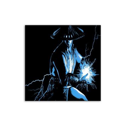 Black & Blue Warrior 1 Piece HD Multi Panel Canvas Wall Art Frame-Original Frame