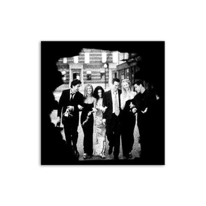 Friends Black And White 1 Piece HD Multi Panel Canvas Wall Art Frame-Original Frame
