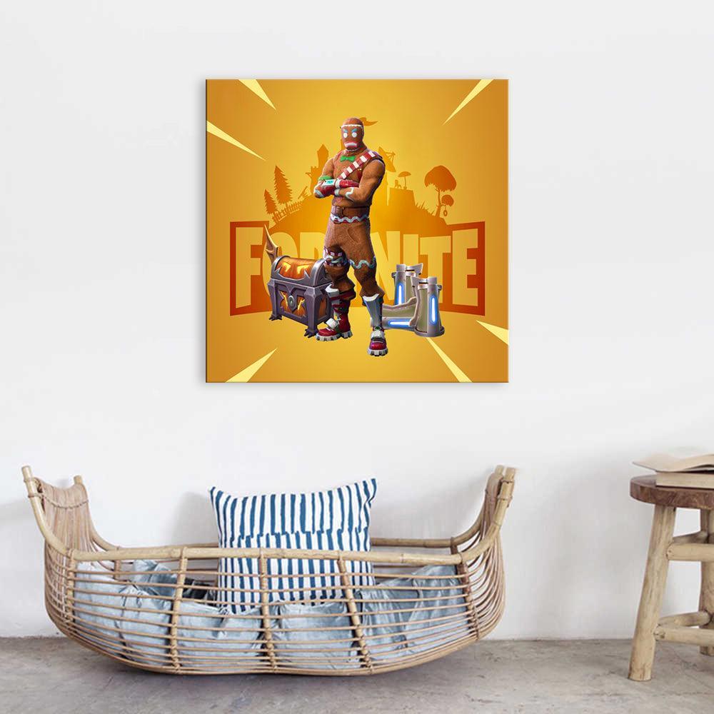 Yellow Fornite 1 Piece HD Multi Panel Canvas Wall Art Frame-Original Frame