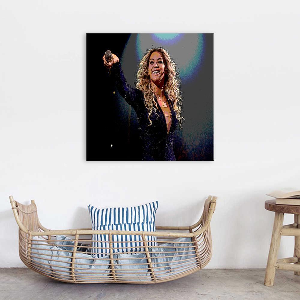 Singing Beyoncé 1 Piece HD Multi Panel Canvas Wall Art Frame-Original Frame