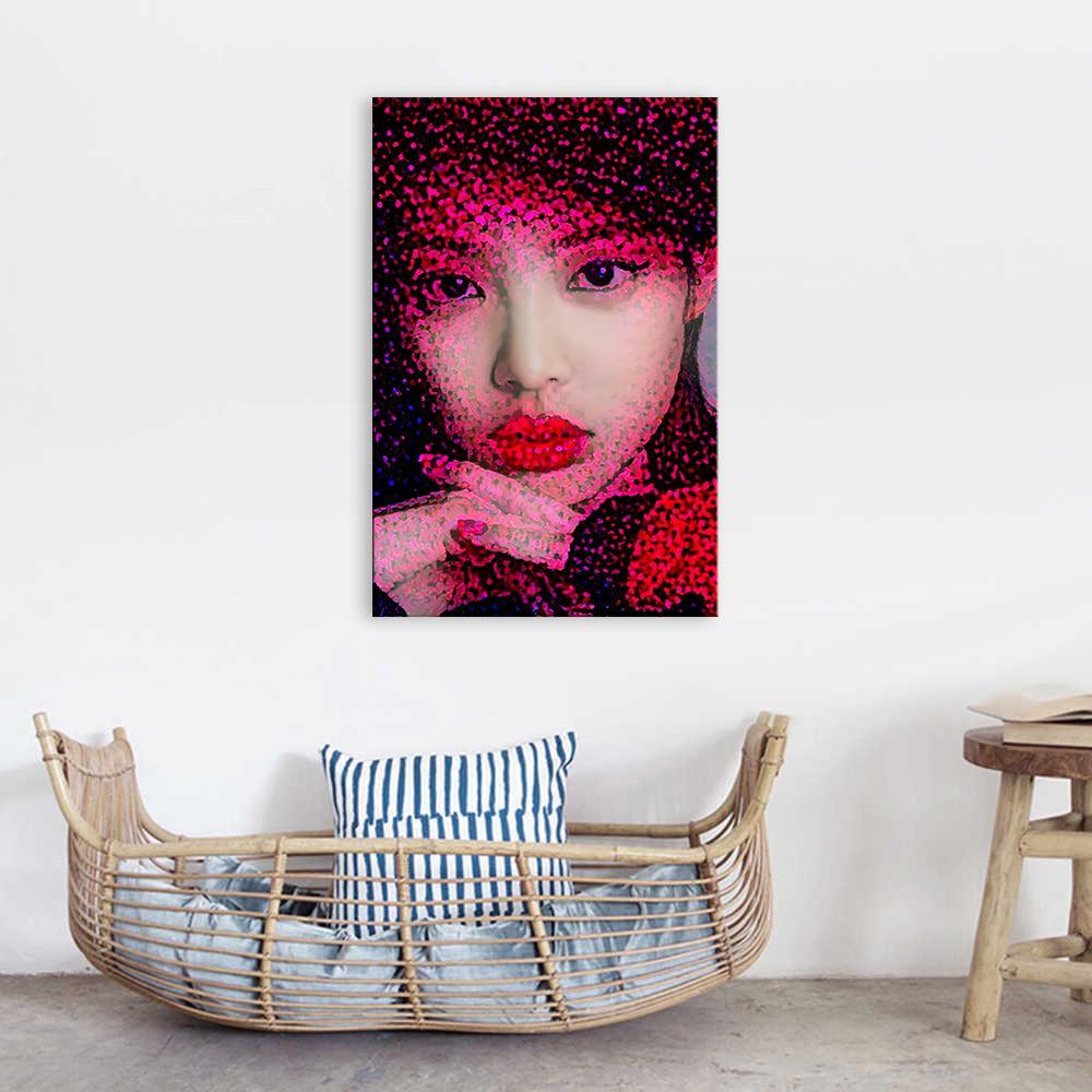 Red Woman 1 Piece HD Multi Panel Canvas Wall Art Frame-Original Frame