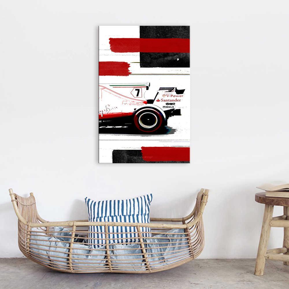 The Santander Racing Car 1 Piece HD Multi Panel Canvas Wall Art Frame-Original Frame