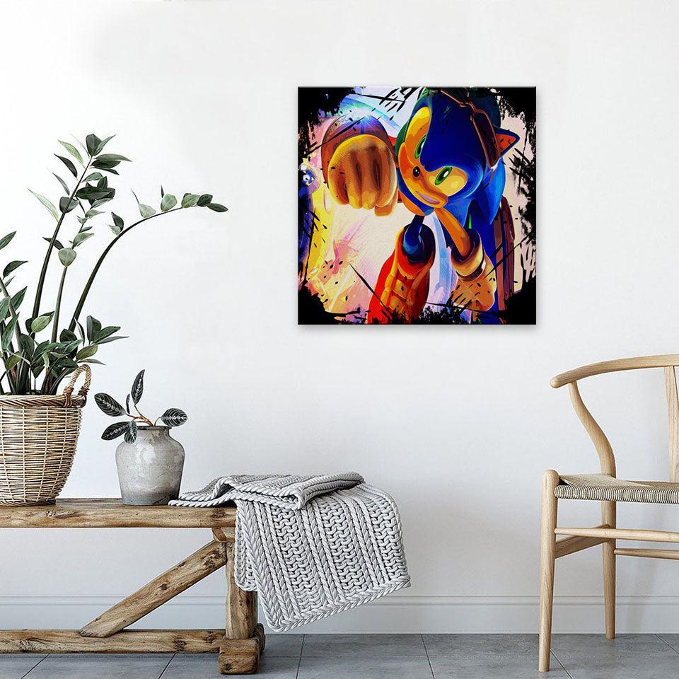 The Fast Sonic 1 Piece HD Multi Panel Canvas Wall Art Frame-Original Frame
