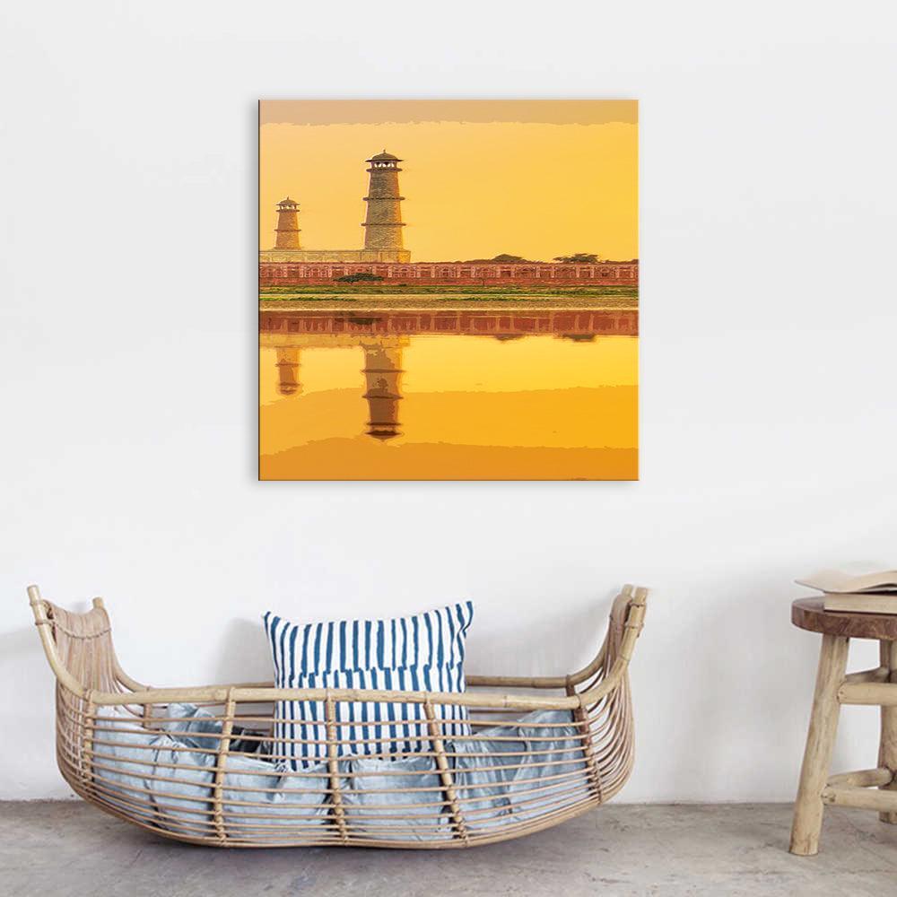 The Lighthouse Abstract Landscape 1 Piece HD Multi Panel Canvas Wall Art Frame-Original Frame